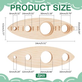 PH PandaHall 2pcs Safety Eye Tool Wood Safety Eyes Insertion Tool Amigurumi Craft Eyes Tool Eyeball Gauge Board Wood Auxiliary Tool for DIY Craft Amigurumi Crochet Stuffed Animal Bear Eyes Install