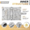 A6 Binder Budget Book Portable Marble Grain Notebook PU Leather