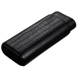 Visol Products VCASE503 Draco Crocodile Finish Cigar Case, Black