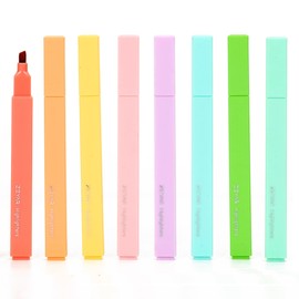 ZEYAR Aesthetic Cute Highlighter Pens, Cream colors, Chisel Tip, Water Based, Quick Dry, No Bleed for bible, four seasons color series (8 Summer Colors)