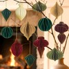 12Pcs Christmas Paper Honeycomb Ornaments for Tree, 3D Glitter Edge