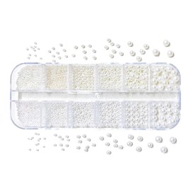 YFFSFDC Nail Parts(Beige+Pure White Pearl)
