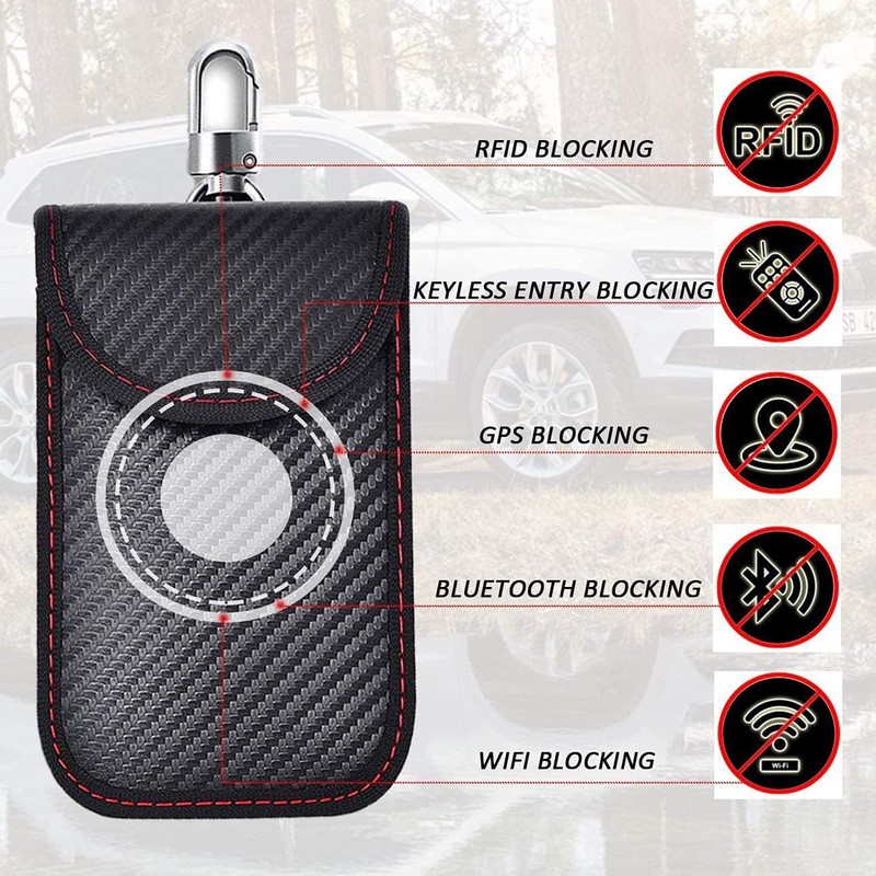 Pouch for Car Keys Black, Car Key Signal Blocker Pouch