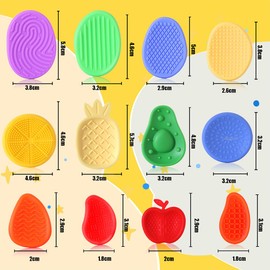 ZRENJHUS Fidget Toys Sensory Stone Silicone Texture Worry Stone 12 Silent Fidget Stress Toys for Kids Anxiety Relief Toys for Classroom