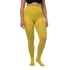 Ulla Popken Women's Microfibre Tights, Mustard Green