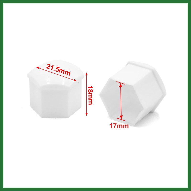 Motoforti 20pcs 17mm Car White Plastic Wheel Lug Nut Bolt