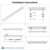 Colmeguna 2 Pack 3FT LED Batten Light, Ultra-Thin Ceiling Surface