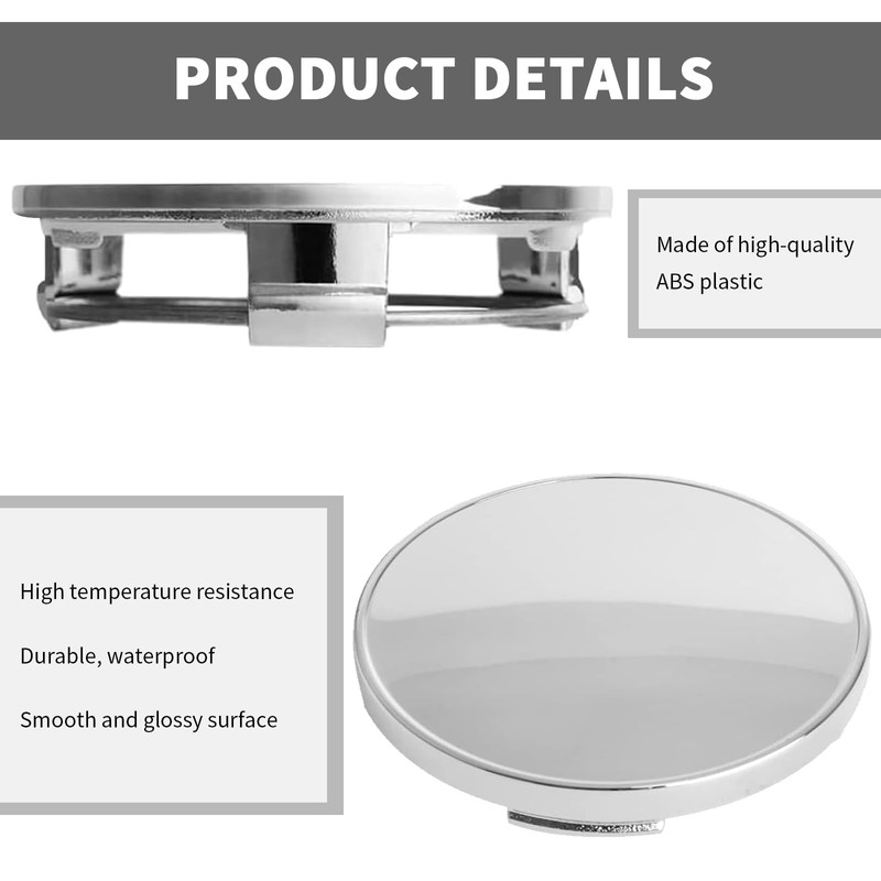 4 Pieces Hub Centre Caps，60mm Universal Wheel Hub Caps, Hub
