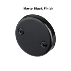 Matte Black Lift & Turn Tub Trim Set with Two-Hole Overflow Faceplate and No Putty Gasket, Bathtub Conversion Kit Assembly with Universal Fine/Coarse Thread, No Putty Installation by Artiwell