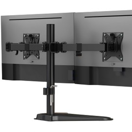 Mount-It! Dual Monitor Stand for Desk, Free Standing Monitor Stands for 2 Screens up to 19.8lbs per Arm, Fully Adjustable Dual Monitor Mount with Tilt, Swivel, Rotation with VESA 75x75 and 100x100