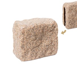 Beuta Sandstone End Block – Landscape Edging for Lawn & Garden, Easy No Dig Installation and Connects to Other Beuta Blocks, Heavy Duty Composite Resin Flex Wall Stone - 1 pc.
