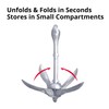 SeaSense Folding Grappling Anchor - Ideal for Fishing Vessels, Dinghies,