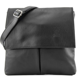 modamoda de - T63 - ital Nappa Leather Shoulder Bag - black, size: s