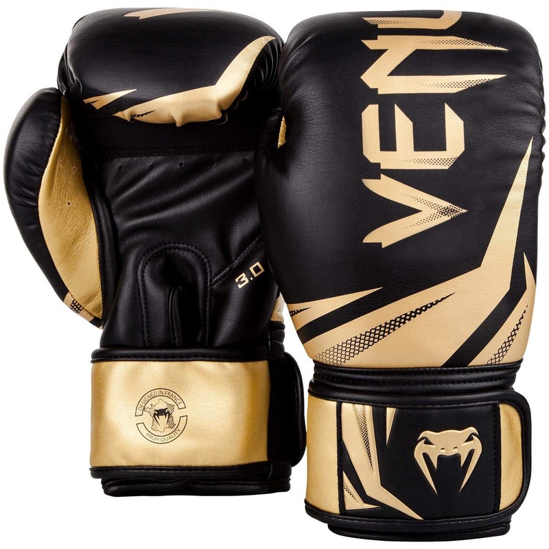 Venum Unisex Challenger 3.0 Boxing Gloves, Black/Gold, 12 oz /