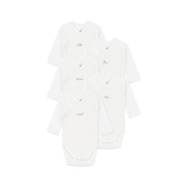 Petit Bateau Unisex Baby Long-Sleeved Bodysuits for Birth (Pack of 5), Variant 1, 0 Months