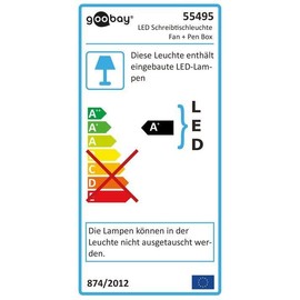 Goobay Fan + Pen 55495 LED-Schreibtischleuchte 3W Neutral- white white