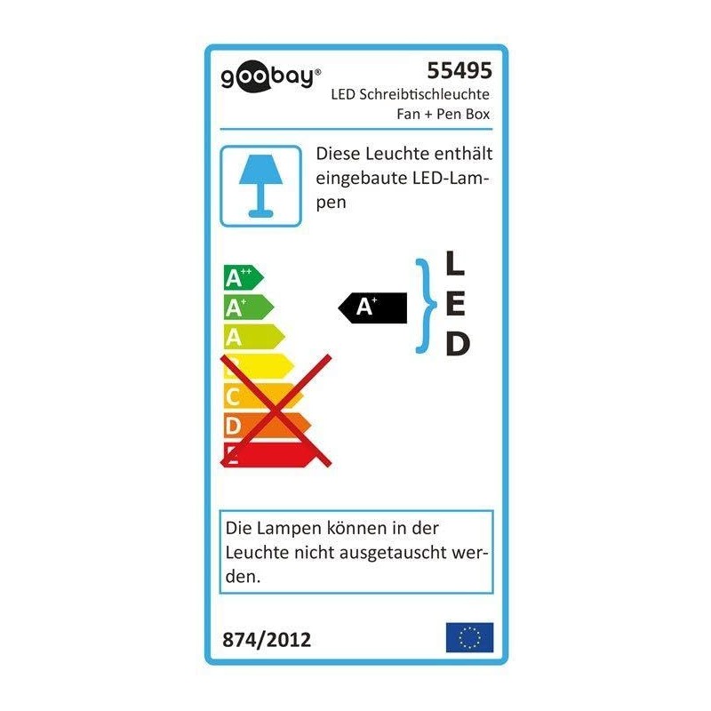Goobay Fan + Pen 55495 LED-Schreibtischleuchte 3W Neutral- white white