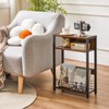 IBUYKE Narrow Side Table with Storage Shelf, 3 Tier End