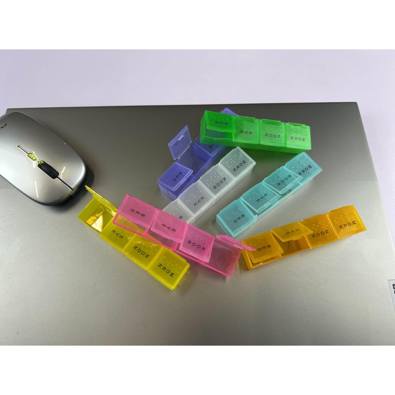 Pill Box 7 Days Coloured Pill organisor