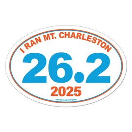 Charmed Running Brand I Ran Mt. Charleston Marathon 26.2 Car Magnet with Custom Year Option