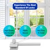 NU-SET 3" Reversible Sliding Window/Patio Door Bar Lock, White (1