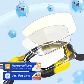 Braylin Kids Swim Goggles, 2-Pack Swimming Goggles for Children, Teens, Boys or Girls, Anti-Fog Clear Vision Swim Pool Goggle