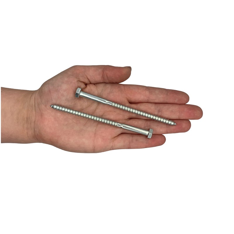 (Pack of 20) DIN 571 Galvanised Steel Hexagon Wood Screws