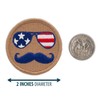 Patchtown USA Mustache Patrol Patch - 2" Diameter Round Embroidered