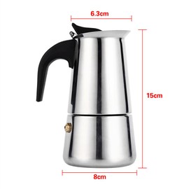 Coffee Maker, Stainless Steel Moka Coffee Pot Stovetop Latte Maker Percolator Stove Top Filter Coffee Maker Pot Easy Clean (100ML 2 Cup )