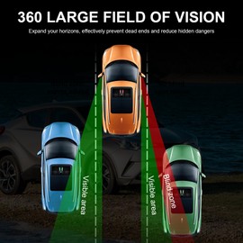 LivTee Blind Spot Mirror, Double Adjustable Mounted Blindspot Mirror HD Glass Wide Angle View, Universal, Left