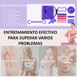 Juego Anillos Fitness para Pilates,13 Piezas Equipo de Pilates con Pelota, Correa de Resistencia, Anillo de Yoga, Calcetines Antideslizantes, Bolsa de Almacenamiento,Adecuado para Yoga, Pilates