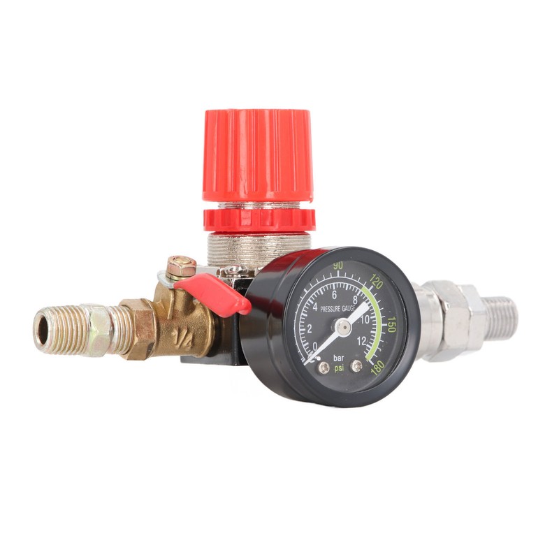 Air Compressor Regulator 0‑180 PSI Pressure Controller 1/4in with Gauge