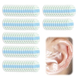 100pcs Ear Covers for Shower Waterproof Ear Stickers Clear Ear Patches Protection Earring Protectors Covers for Swimming Surfing Snorkeling Water Sports Breathable Ear Cover for Baby Kids Adults