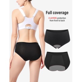 Incontinence Underwear for Women Washable Leak Proof Underwear for Women 50ml Regular Absorbent Womens Incontinence Underwear for Incontinence Postpartum Bladder Leak Protective Panties BL-2pcs-2XL