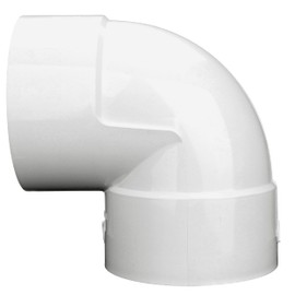 NDS 6P02 PVC 90-Degree Elbow, 6-Inch, for Hub X Hub Solvent-Weld Connections, for Use with 6-Inch Sewer and Drain Pipe, White