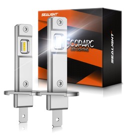 SEALIGHT H1 Bulbs 30000LM Super Bright, 1:1 Size Stock S6 H1 Light No Adapter Required No Cordless, 6500K Cool White Hi/Lo Bulbs, Plug-N-Play, Driving Fog Spot Light Assemblies, Pack of 2