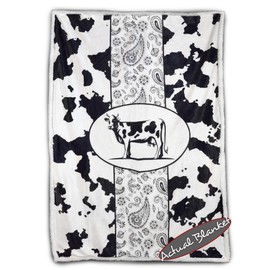 Cow Print Blanket, Farmhouse Soft Fleece Blanket, Cute Cow Throw, Plush Sofa Bed Travel Blankets for Baby Kids Adults Girls Boys Teens Gift
