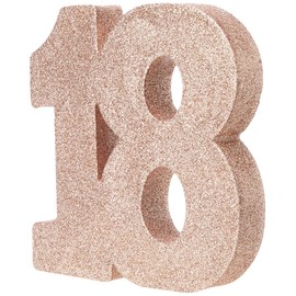 Creative Party Rose Gold Glitter Number 18 Table Decoration - 1 Pc.,H121
