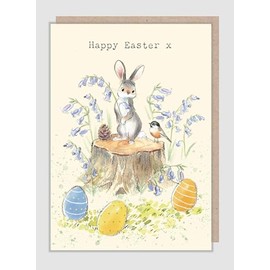 Cute Easter Card Rabbit Bunny Bluebells - Paper Shed Illustrated Greeting Card
