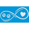 Bluegrass Decals Infinity Paws Heart Dog or Cat Decal Sticker