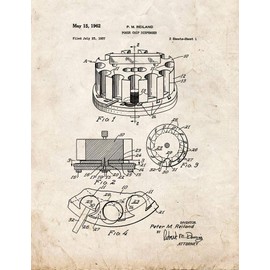 Poker Chip Dispenser Patent Print Old Look (5" x 7") M12422
