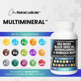 Clean Nutraceuticals MultiMineralâ„¢ Sea Moss Black Seed, 60 Capsules