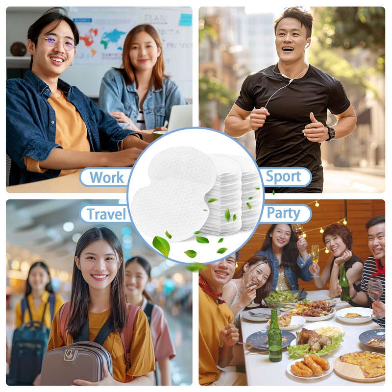 Underarm Sweat Pad, Faded Pads, Silver Ion White, 120 Pieces,