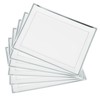 MATANA 6 White Plastic Serving Plates with Silver Edge for