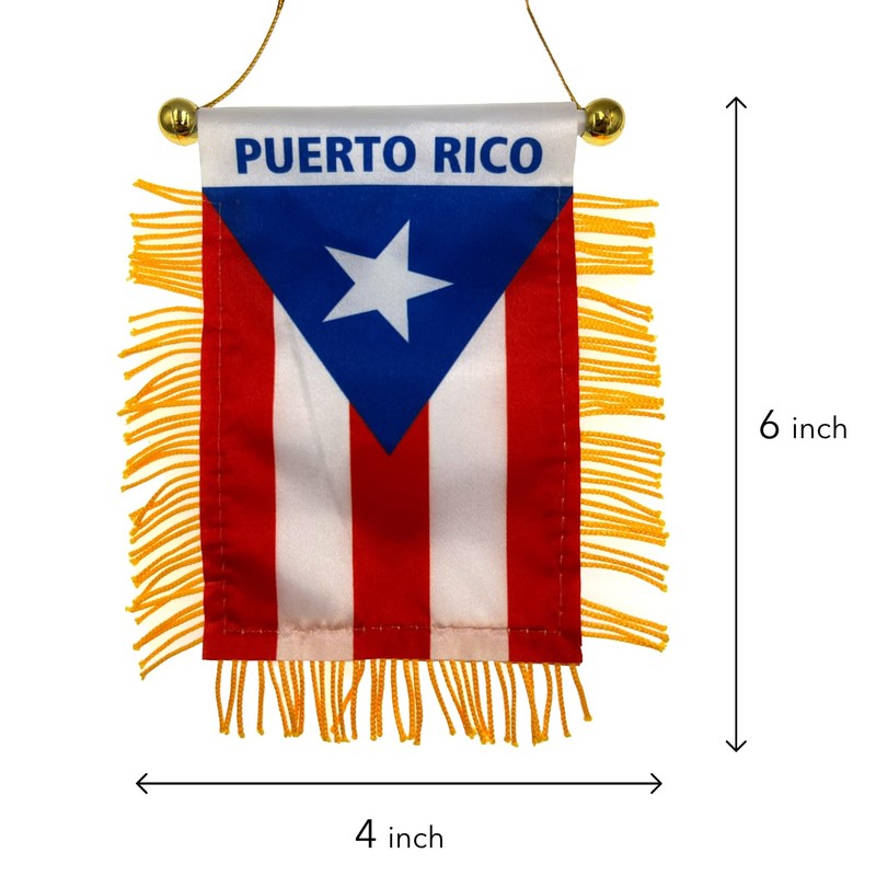 Puerto Rico Flag Car Rear View Mirror - Puerto Ricans