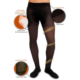 GLAMORY Men's Support 70 Herrenstützstrumpfhose Sports Leggings, Black, X-Large