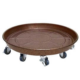 RIAMTGCX Rolling Plant Caddy Dolly with Wheels, 18" Heavy Duty Plant Stand on Casters for Planters, Wheeled Plant Roller Base for Indoor Outdoor Flower Pot, Bronze, 1 Pack