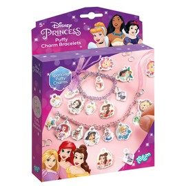 Totum Princess Jewellery Making Set: Charm Bracelets Craft with Princesses and Ribbons Motifs, Gift for Girls from 5 Years, 044364, Purple, Pink