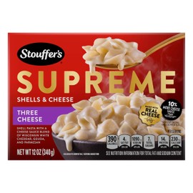 Stouffer's Supreme Shells And Cheese, Three Cheese, Boxed Mac Cheese Dinner Kit, 12 Oz