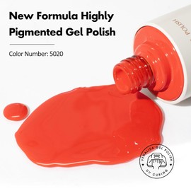 VENALISA Red Orange Gel Nail Polish, 1 Pcs Neon Orange Gel Polish Bright Color High Gloss Soak Off U V Nail Manicure Salon and DIY at Home Gifts for Women